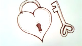 como dibujar un corazon con una llave | como dibujar un corazon