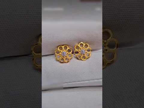 Light Weight Gold Studs Designs #gold #studs #tops #earrings #shortvideo #short