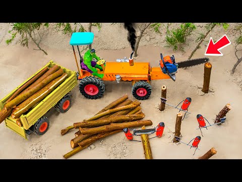 DIY tractor powered wood-cutting machine | Power Through Logs Like a Boss!