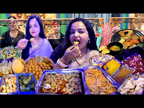 Biyebarir Eating Show - তিরিশ থেকে চল্লিশ রকমের আইটেম দিয়ে হাই ফাই খাওয়া | Mutton | Chicken | Fish