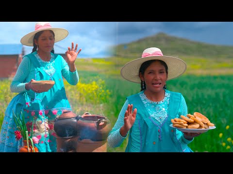 Desayuno de quinua con pan frito como en el campo