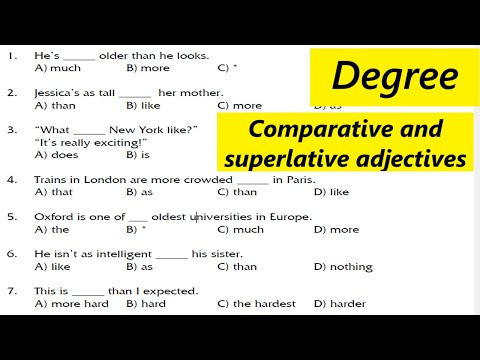 Comparative and superlative adjectives | Degree in English Grammar | Adjectives in English Grammar