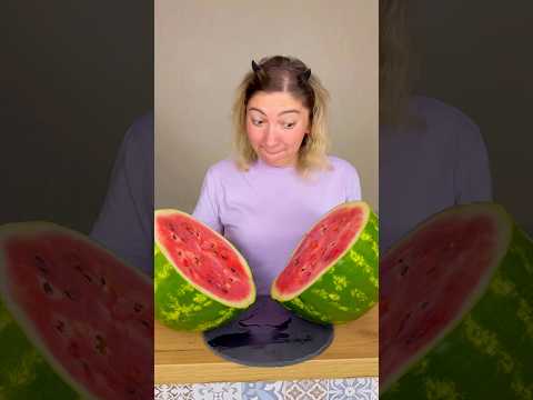 She pranked him with a watermelon