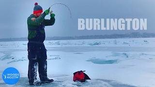 URBAN ICE FISHING for LAKE TROUT out of BURLINGTON, VERMONT!