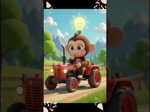 Tractor Band Ho Gaya! 😮 Dekho Bandar Ka Smart Idea 🚜 | Moral Story #shorts #shortsfeed"