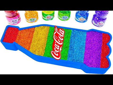 Satisfying Video | How To Make Rainbow CoCa CoLa Bottle Bathtub With Glitter Slime ASMR | By Yo Yo