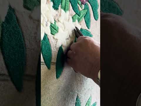 昔ながらの手織絨毯ができるまで　～The process of making Japanese carpet　by japanese　craftsman 　～絨毯の製造工程　#shorts