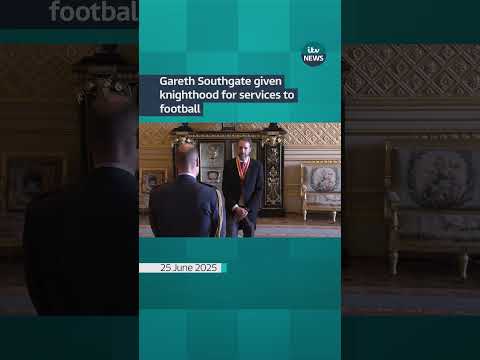 Former England manager Gareth Southgate knighted for services to football. #itvnews