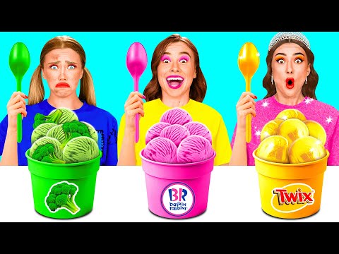 Rica VS Pobre VS Mega Rica Alimento Desafío | Cocina Sabrosa Hacks por BaRaDa Challenge