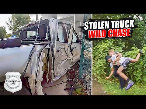 Wild Dashcam Video Shows Police Chase With 4 Teens in Stolen Truck