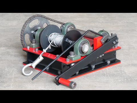 How To Make A Manual Winch Without Welding | Homemade Powerful Manual Winch | DIY Winch