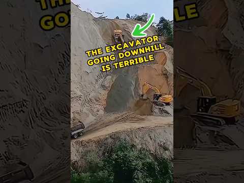 The excavator going downhill is terrible #invention