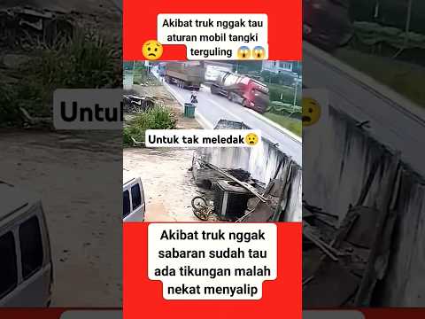 Truk tangki terbaik gara-gara tronton di depan || cctv melihat #short #trukoleng