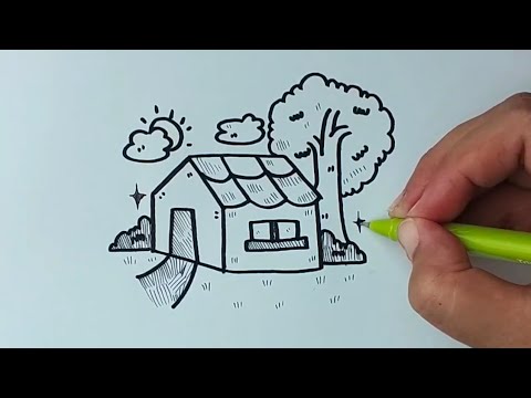 Draw with me - Menggambar rumah aesthetic