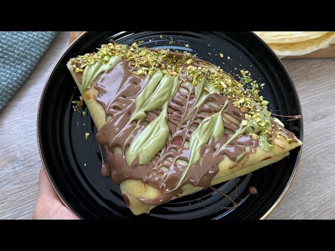 Crêpes a la Dubai Schokolade 🔥| Crêpes Grundrezept einfach aus der Pfanne