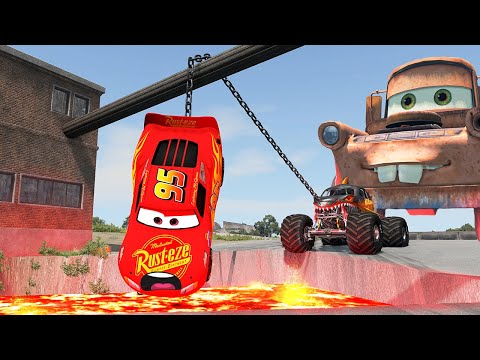 POOR LITTLE LIGHTNING MCQUEEN KIDNAPED BY MONSTER TRUCK