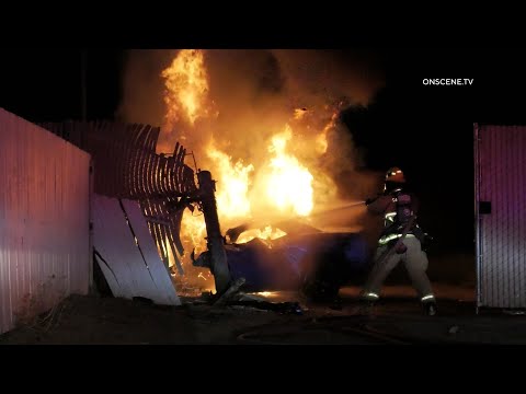 Dodge Challenger Burst into Flames After Pursuit Crash