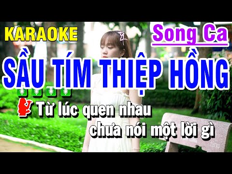 Karaoke Sầu Tím Thiệp Hồng Nhạc Sống Song Ca | Huỳnh Anh