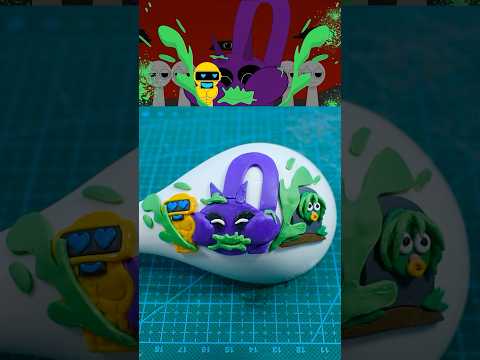I made Durple x Simon, Vineria is Dead from Incredibox Sprunki with clay #sprunki #shorts #clay