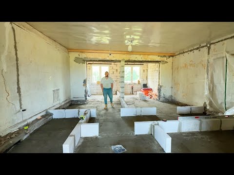 Планировка в новом доме. Ломаем стену. Едем к родителям с гостинцами. Забрали детей. Жизнь в деревне