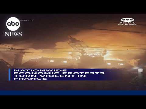 Nationwide economic protests <strong>turn</strong> violent in France