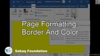 Page Formatting: Border and color