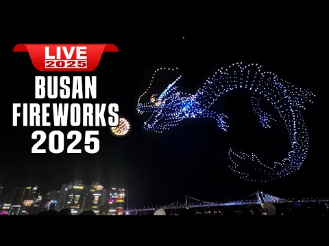 Live Busan 2025 New Year Fireworks, Dron Show at Gwangalli Beach &#128308; Real time Live on South Korea