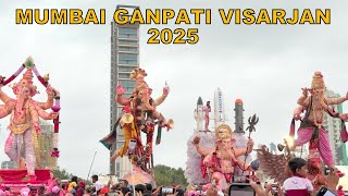 Mumbai Ganpati Visarjan 2025 At Girgaon Chowpatty | Mumbai Ganesh Visarjan 2025 | गणपती विसर्जन २०२५