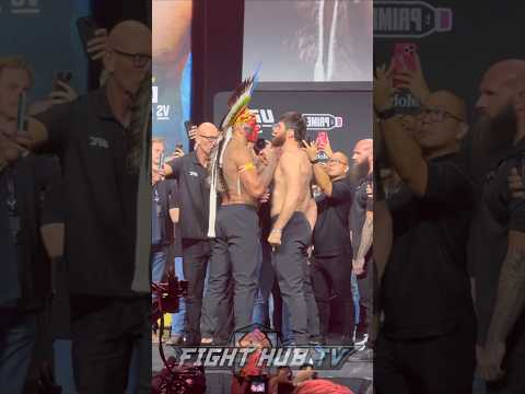 Alex Pereira vs Ankalaev weigh in face off ahead of rematch!