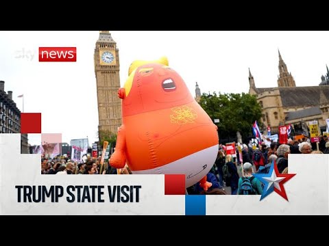 Protest takes place against Donald Trump's state visit to UK