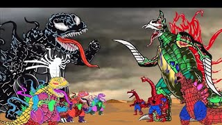 Evolution of Venom Godzilla vs DINOSAUR Tyrannosaurus | Godzilla Cartoon Funny