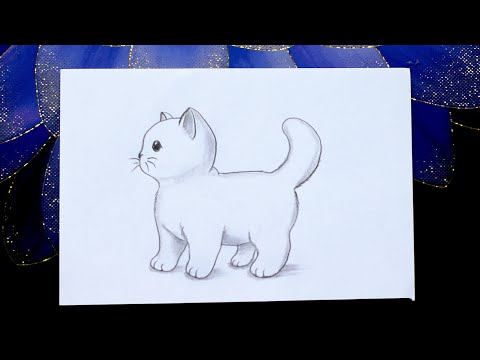 🟢 Cute Cat Drawing 🐈