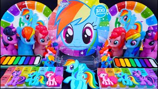 🌈ASMR🌈 Mixing "My Little Pony" MakeUp Eyeshadow,Glitter Into Clear Slime satisfying #슬라임 (770)