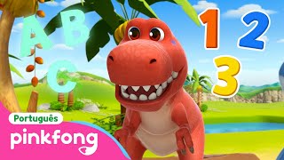 Vamos Aprender com T-Rex! 🦖 | Escolinha do Dino | Pinkfong, Bebê Tubarão! Canções para Crianças