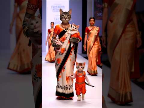 Cats Family Fashion Show 😻💫💃 #cat #baby #shorts #trending