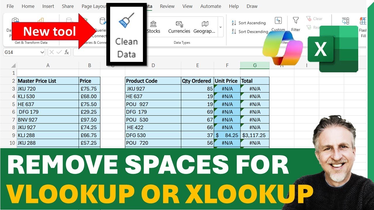 Quickly Remove Spaces in Excel for VLOOKUP or XLOOKUP – New Excel Online CoPilot Tool