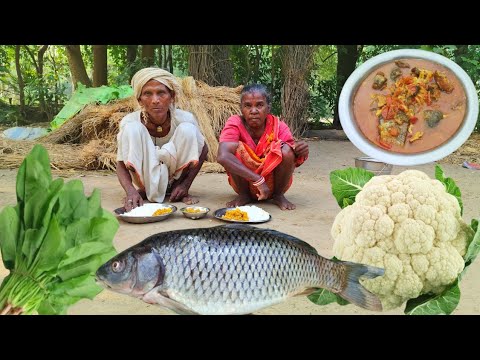 4 kg FISH cooking and eating || tribe family cooking fish curry || village cooking channel