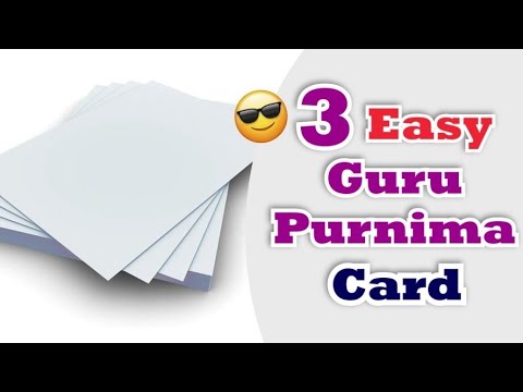 3 Easy & beautiful Happy Guru purnima greeting card idea  2025 • Gift for teacher • white paper card
