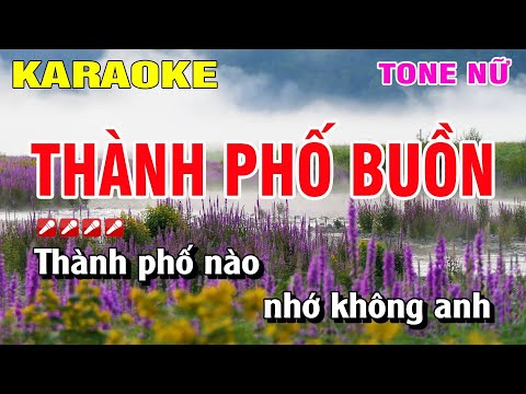 Karaoke Thành Phố Buồn Tone Nữ Nhạc Sống | Nguyễn Linh