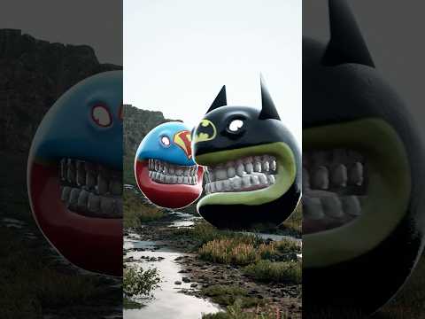 pac-man (super man) batman and Among Us #pacman #batman #shorts