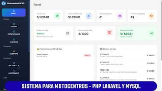 Sistema de Gestión para Motocentro(Taller de Motos) | Desarrollado en Laravel, PHP y MySQL