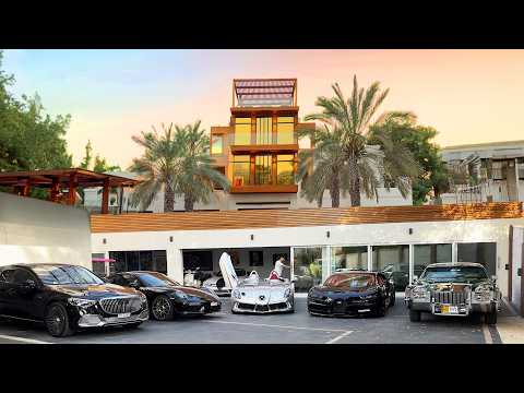 Inside Dubai's $30M Car-Themed Mansion: Supercar Garages & Luxury Cars