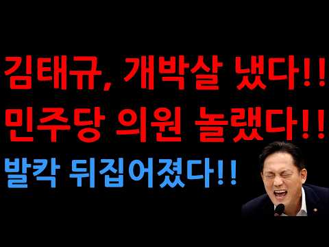김태규, 개박살 냈다!!민주당 의원 놀랬다!!발칵 뒤집어졌다!!