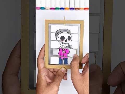 Kpop saja boys Cardboard Flip Challenge Baby Saja Skeleton flipping 🧩♥️ #ytshorts #sajaboys