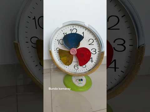 Eksperimen Kipas angin meja jam, mencoba baling pelangi #ventilador #kipas #fan