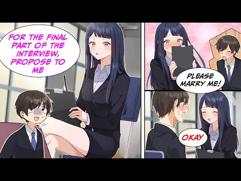 [Manga Dub] At Interview, Beautiful Recruiter Makes ME Propose! "You're Hired... and Now My Fiancé!"