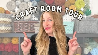 CRAFT ROOM TOUR 2025 - My new craft room & office! YARN STORAGE for Crocheters!