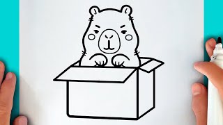 Comment Dessiner un Capybara Kawaii Trop Mignon dans une Boîte – Étape par Étape