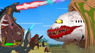 All Family GODZILLA & KONG EARTH Vs Evolution of GIANT INFECTED SKY TRAIN EATER