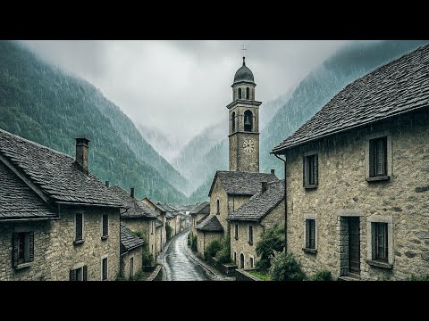 Walking in an Abandoned Swiss Village on a Rainy Day 🇨🇭 Switzerland 4K